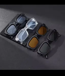 4pcsNew Men Vintage Rectangle Frame Sunglasses Fashion Retro Sun Glasses Luxury Brand Design Glasses UV400