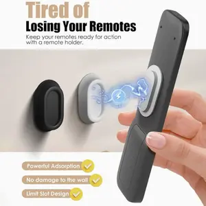 4pcs Remote control storage bracket wall mounted Wall Mountable, no drilling, ultra-thin, strong magnetic suction, no trace silicone magnetic tape