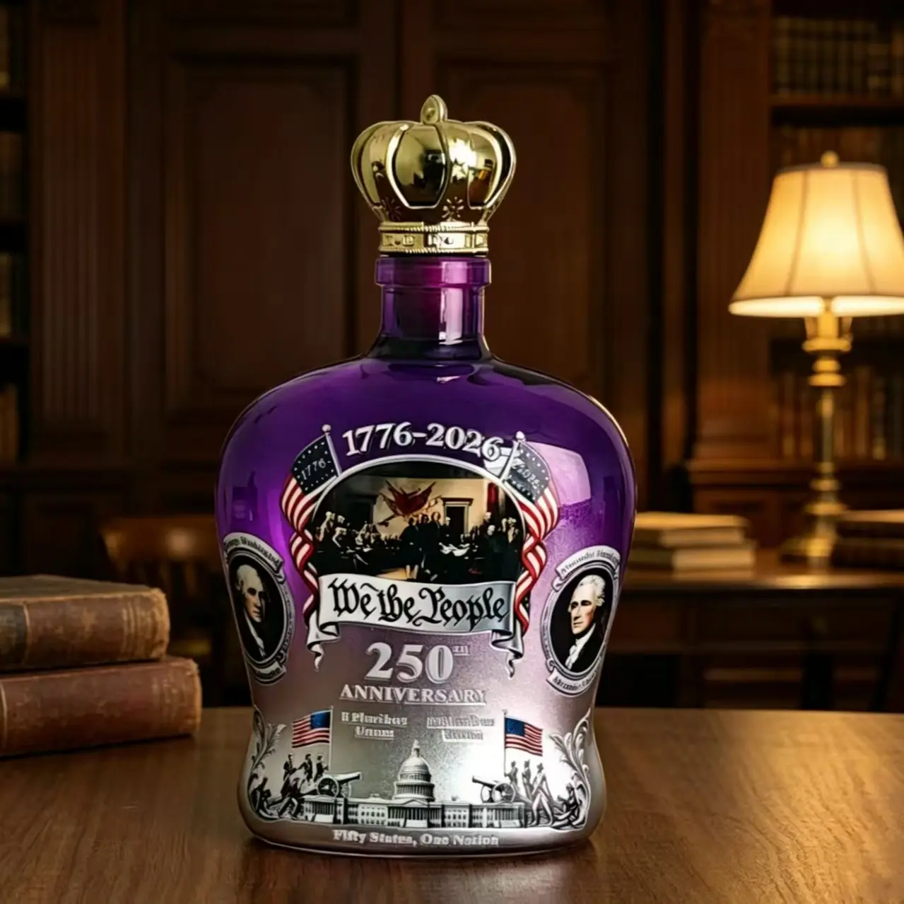 250th Anniversary Whiskey Decanter Set, "we the People" Patriotic Bourbon Bottle & Glasses, Home Bar Accessories, 4th of July Barware, Perfect Gift for Patriots & Whiskey Lovers