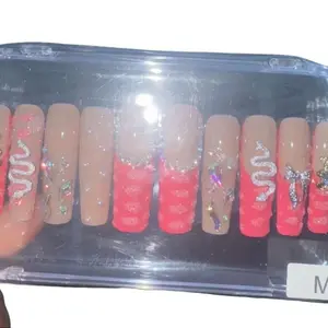 medium size medium length acrylic press on nails