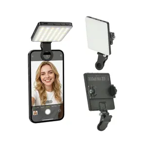 【Summer Vibes】Professional Video Conference Fill Light with Selfie Ring Light - Portable 3 Light Modes for Phone, IPhone Webcam, Laptop, and Photo Makeup - 1200mAh Polymer Battery, USB Charging, and 3 Hours of Usage Time