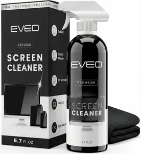 EVEO Screen Cleaner Spray Kit (Streak-Free) for Smart TV, OLED | QLED | LCD | | Laptop | iPad | iPhone | Car | Computer Monitor - Include Premuim Microfiber Cloth - 6.7oz 1 Pack