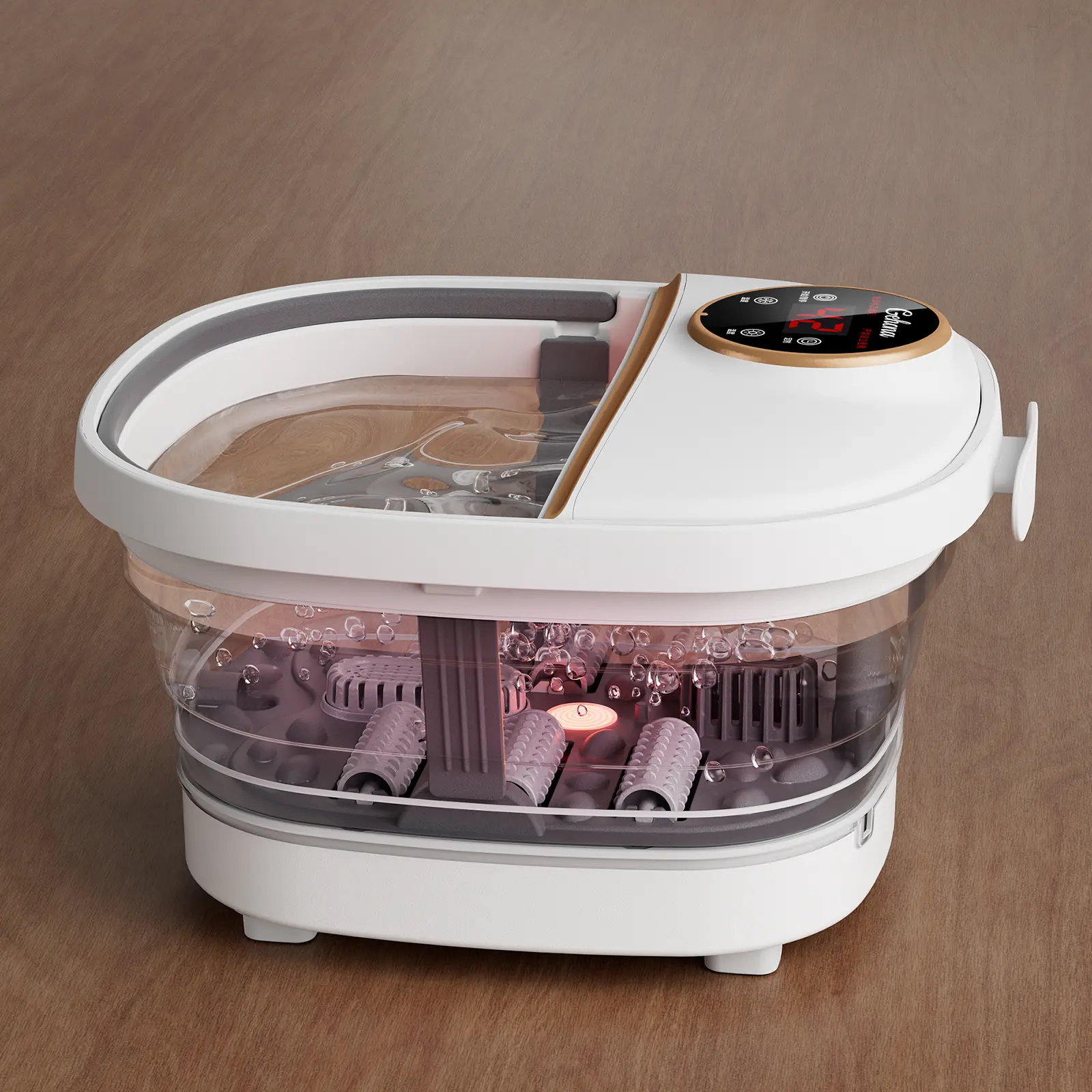 Mother's Day gift Foot Spa Massager, Foldable Foot Spa Bathtub with Bottom Massage, Automatic Timer, Temperature Control and Hydrotherapy Soaking Function.It is the easiest and most convenient way to enjoy relaxation in your daily life.