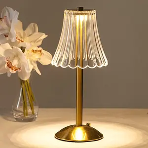 Modern Creative Romantic Elegant Lighting Crystal Table Lamp, 3-Color Adjustable LED Light, Gold Touch, Modern Minimalist Design, Ideal for Bedroom, Dining Room, Outdoor Events