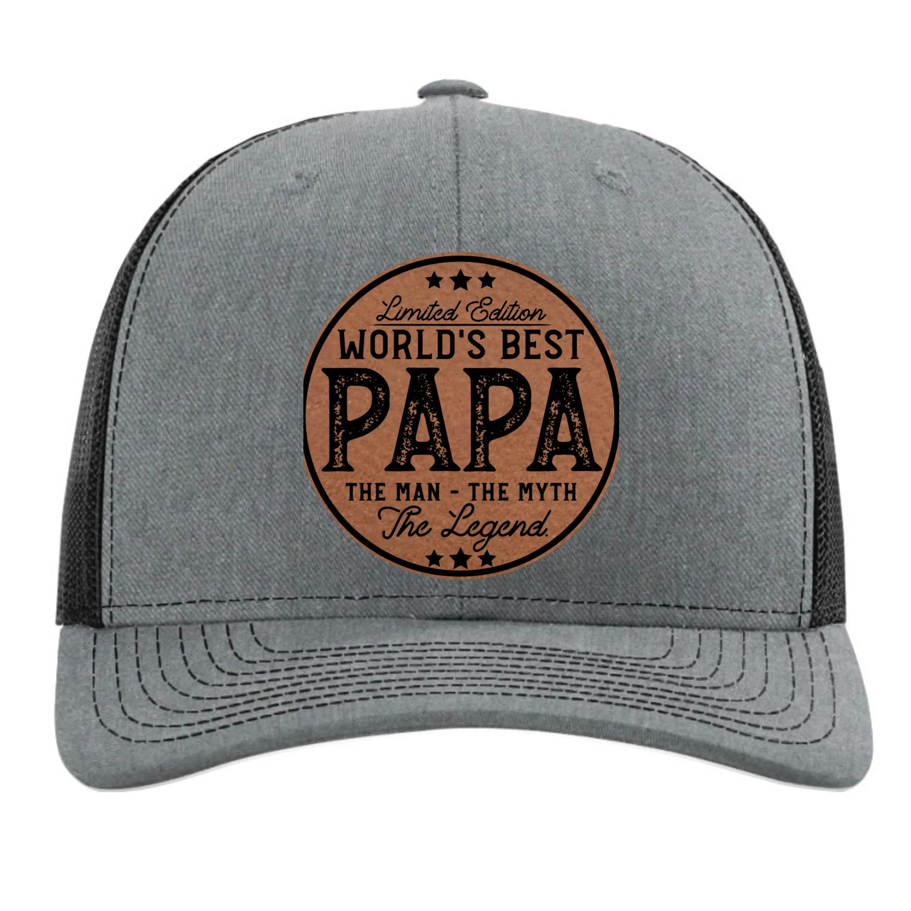 Worlds Best Papa Hat - Fathers Day Gift Hat - Papa Birthday Gifts - Richardson 112 Trucker Hat