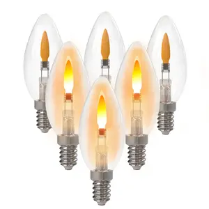 6/2 PACK LED Flame Light Bulbs,Flickering Flame Light Bulbs 2200K Warm White, E12 Candelabra Base, B11 / C35 Fire Light Bulb for Chandelier Lamp (Non-dimmable)