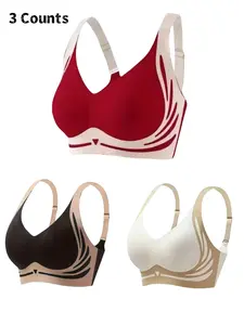 Women's Color Block Bra, Minkmalist Comfortable Push Up Bra,Underwear for Women,Softness Underwear forAll Seasons, Bras for Women, Womenswear,Wirefree Bra, Wireless Compression Bras,Wireless Padded Bras,Breathable Comfy Bra