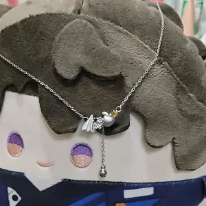 Game Love And Deepspace Caleb Cosplay Necklace Alloy Apple Paper Airplane Bell Pendant Choker Chain Girls Jewelry Accessory Prop