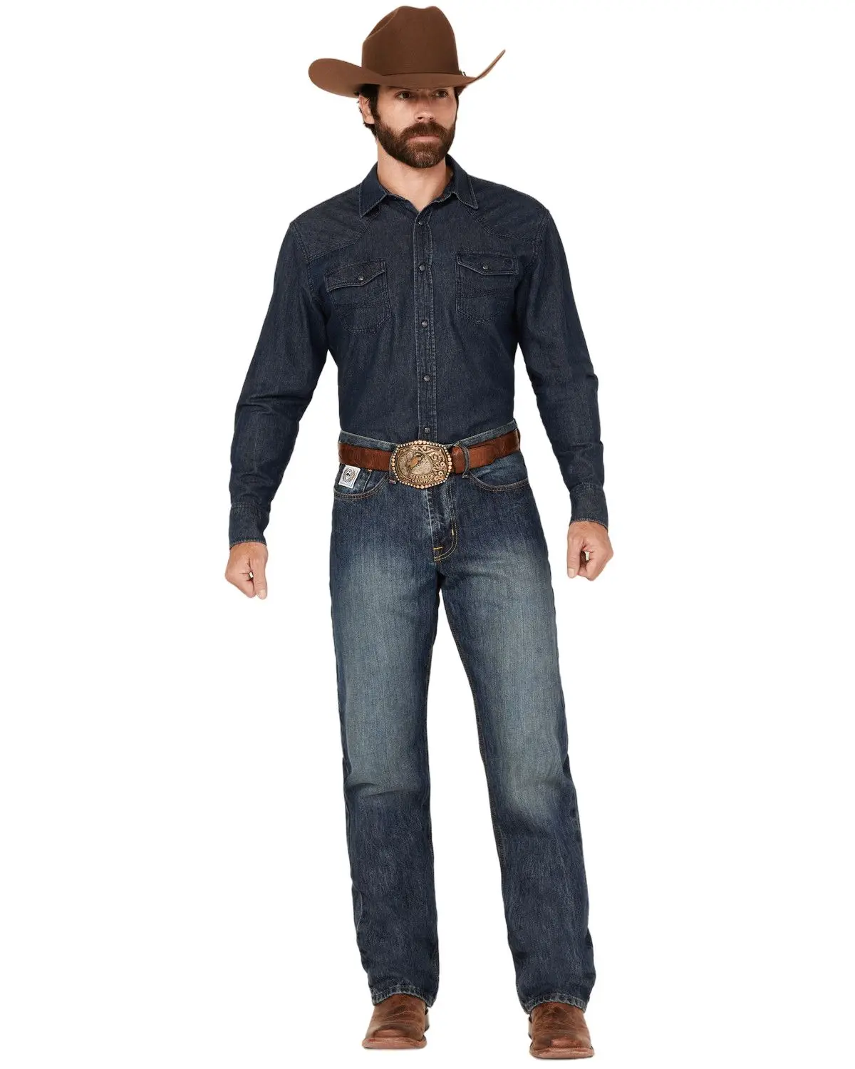 Cinch Men's White Label Relaxed Fit Denim Jeans Dark Stonewash - Mb92834013