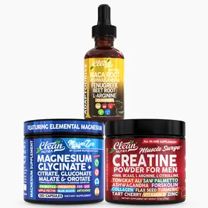 Clean Nutra New Year Strength Pack For Him | Strength, Energy & Performance Support [Adapto Drive Liquid Drop + MagniZen Capsules + Muscle Surge Powder]