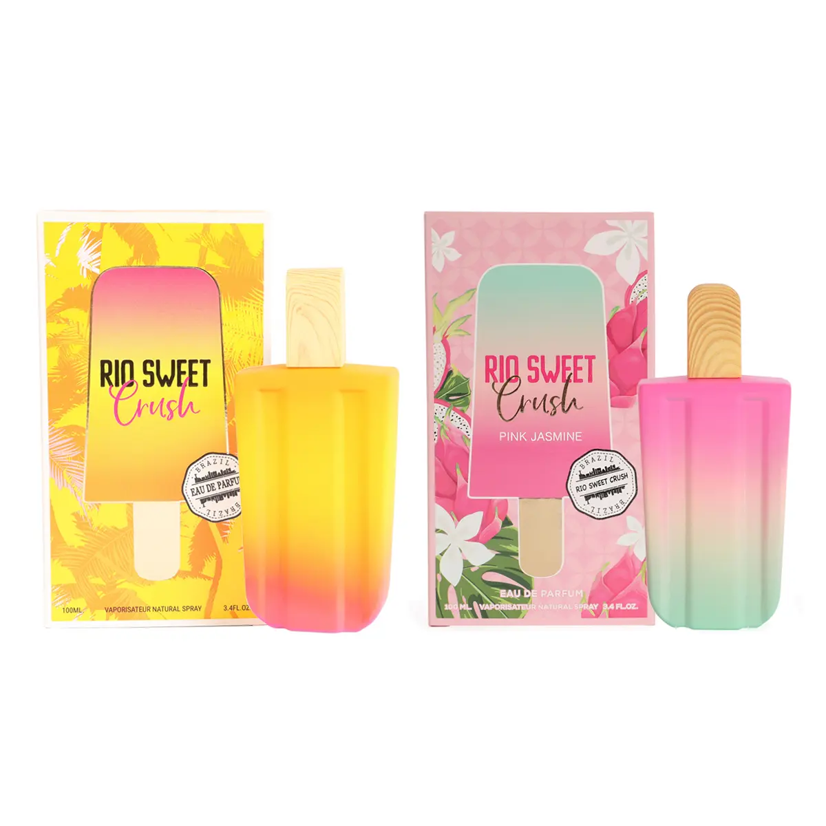 Women's Perfume Bundle - Rio Sweet Crush and Rio Sweet Crush Pink Jasmine - Spray Perfume Eau de Parfum for Women 100ml/3.4fl.oz.