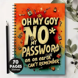 Fun Spiral Password Notebook, Creative Office Notepad, Internet and Computer Login Journal, Record Websites, Usernames, Passwords, Home or Office Password Protector