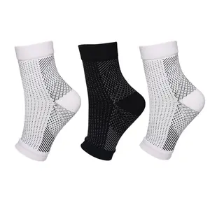 STANDWAY Ankle Support Sleeve, 3 Pairs – Open Heel, Light, Elastic & Breathable Knitted Fabric, Medium Compression for Women, Fits Right or Left Foot