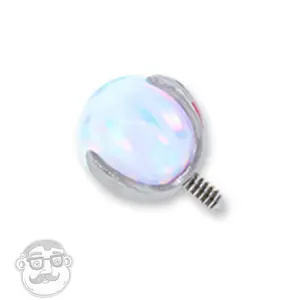 White Opal Claw Titanium Threaded End