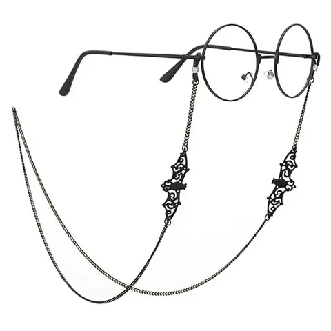 Women's Bat Beaded Glasses Lanyard - High Quality 75cm Metal Copper Hollow Cable Holder Strap, Eyewear & Sunglasses Accessory for Adult Females