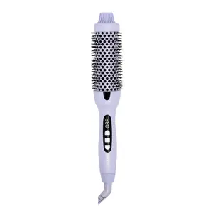 FoxyBae 1.5" Hottie Hot Round Brush – Tourmaline Ceramic Heated Thermal Round Brush – Easy Blowout Styling, Volume & Waves – Frizz Control & Shine – Lunar Lilac