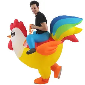 Rooster Inflatable Costume Funny Adult Chicken Animals Inflatable Suit Halloween Carnival Blow Up Suit for Cosplay Costumes