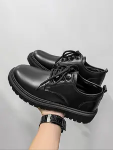 Men's Business Classic Lace Up Dress Shoes, Solid Color Round Toe Oxford Formal Shoes for Work Office, Office Commuting Shoes, Male All-match PU Leather Shoes for Daily Wear, Business Casual Shoes, Business Casual Oxfords