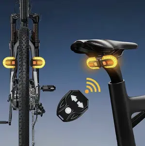 Bicycle USB Charging Wireless Remote Control Turn Signals, 2 Count Removable Bike Night Riding Warning Tail Lights, Bicycle Accessories