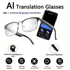 Ai Smart Translation Glasses, Real-Time Translate 160+ Languages, Video Call, Sports & Academic Use, HD Voice, HiFi Music, Touch Control, Wearable Smart Glasses