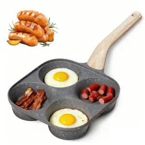 ​​Nonstick 4-Cup Egg Frying Pan without lid :Medical-Grade Stone Egg Cooker– Compact Griddle for Omelets, Eggs, Pancakes, Crepes, and Sandwiches. Ideal for Healthy Breakfasts, Easy Cleanup, Gas and Induction Stoves.