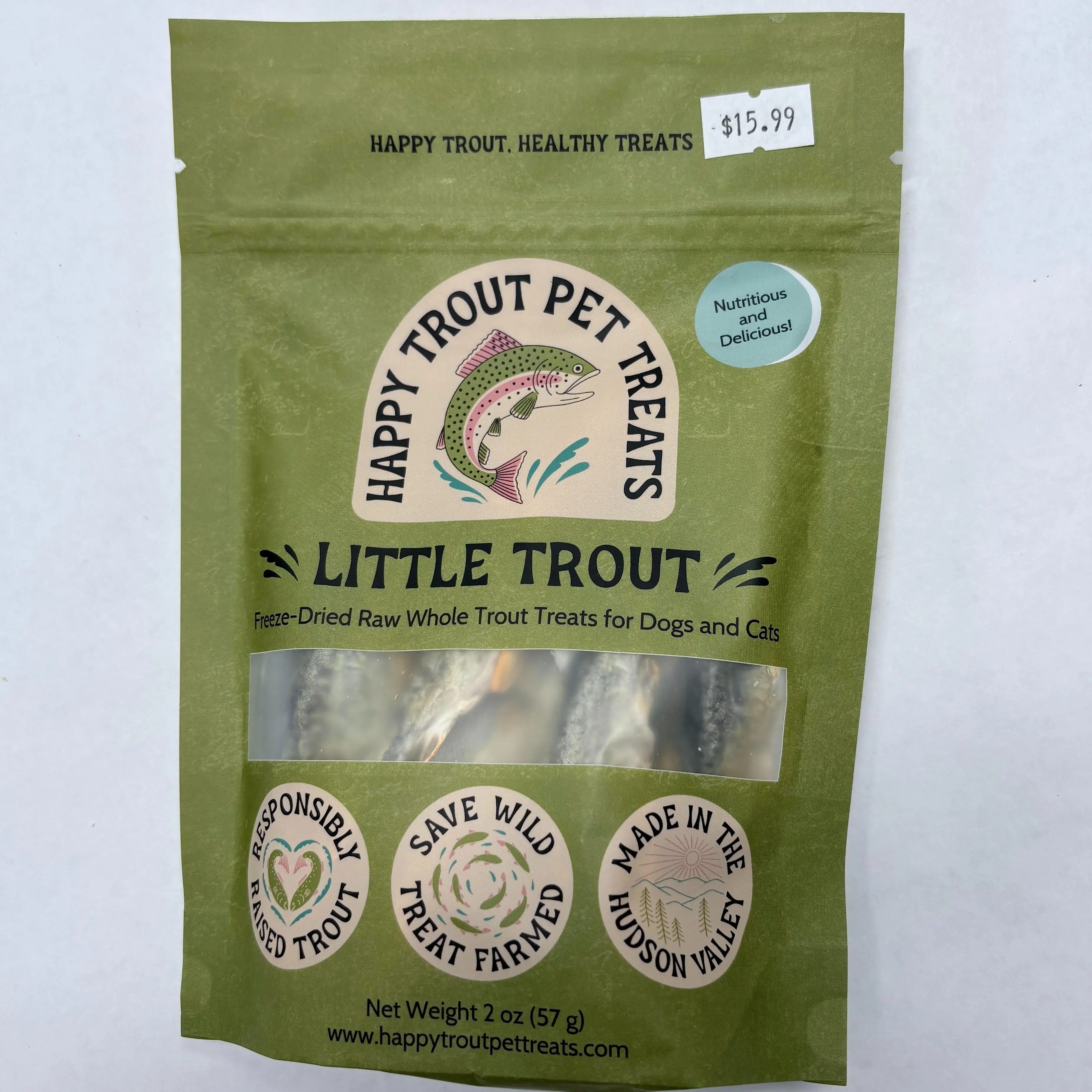 Happy Trout Pet Treats Freeze-Dried Whole Little Trout, 2oz