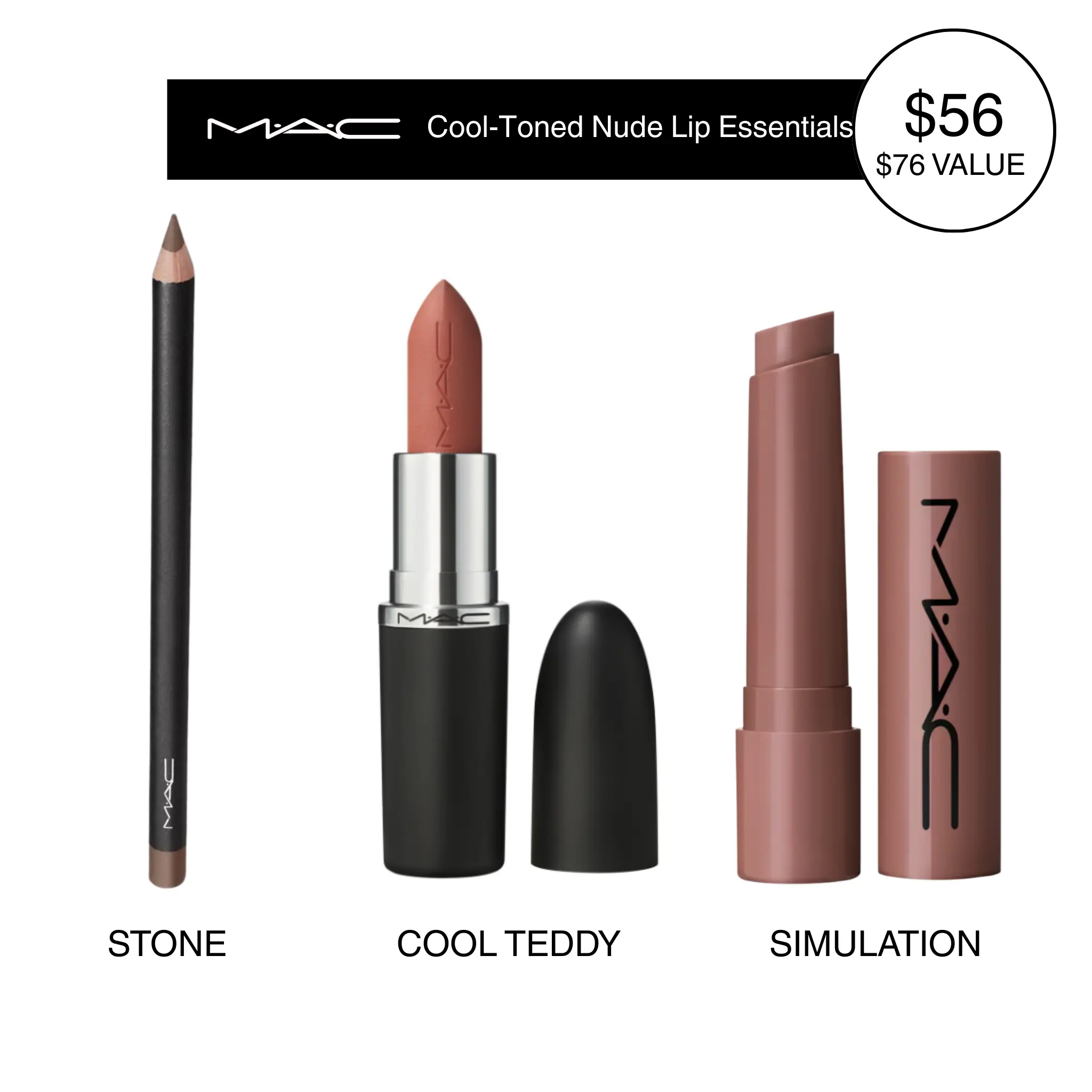 MAC Cool-Toned Nude Lip Trio – Sculpt, Define & Plump Set MAC Cool-Toned Nude Lip Trio – Sculpt, Define & Plump Set