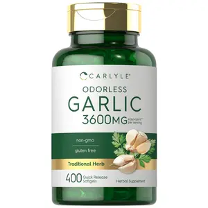 Carlyle Odorless Garlic Softgels 3600 mg | 400 Count | Allium Sativum Bulb | Non GMO, Gluten Free Supplement