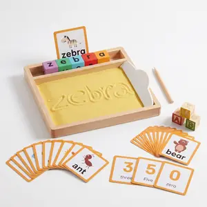 Montessori Wooden Sand Art Board for Spelling & Alphabet Tracing | Phonics Practice & Sensory Learning Toy for Kids | Fine Motor Skills | Best Educational Gift Summervibes