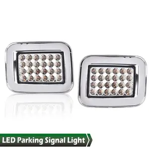 Fit For 03-09 Hummer H2 Clear Lens LED Front Turn Signal Light Parking Lamp