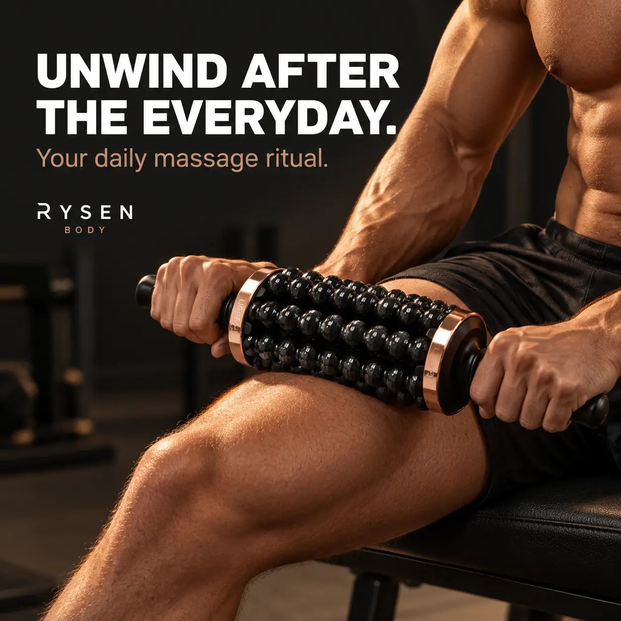 Rysen Relief Massage Roller – Cordless Powered Massage Roller, 5 Speeds, Rechargeable Handheld Massager for Post-Workout Recovery, Legs, Glutes, Back & Feet
