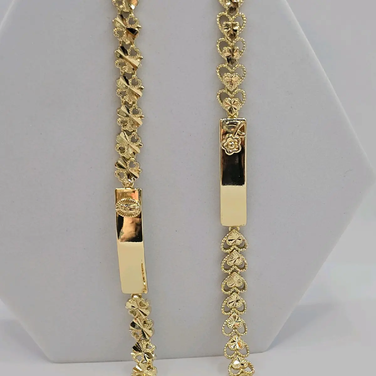 BRACELETS SET hearts flowers both beautiful gold-plated fashion styles