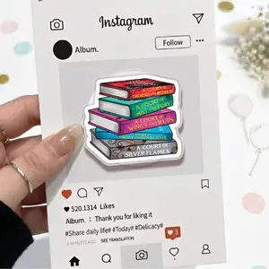 ACOTAR Fantasy Romance Book Stack Phone Grip Magsafe, Colorful Court Series Inspired Reader Kindle Grip, Book Lover Phone Holder, Cartoon Phone Grip Holder, Gift for Girls Boys