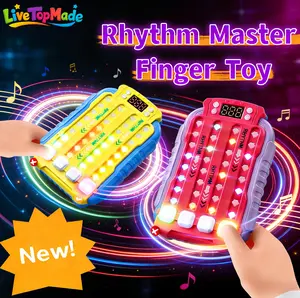2026 New LED Light Music Fidget Toy Rhythm Master Finger Game Stress Relief ,Focus Training,Memory Boost,Hand-Eye Coordination Portable Sensory Toy,Couple Interactive Friend Party Game,Birthday Gift ,Holiday Present Cool Autism Gift for Kids Adults Teens