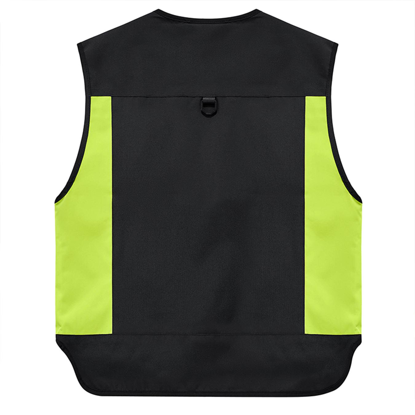 Men’s Color Block Multi-Pocket Utility Vest – Breathable Mesh-Lined Outdoor Cargo Vest