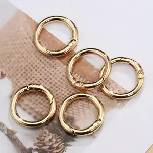 5pcs Metal O Ring Spring Clasps For DIY Jewelry, Openable Round Carabiner, Keychain Bag Clips, Chain Buckles Connector Christmas Gift