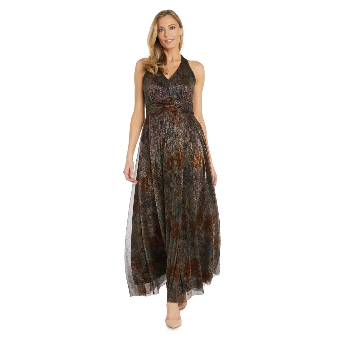 R&M Richards 1539 Long Formal Metallic Evening Dress R&M Richards 1539 Long Formal Metallic Evening Dress
