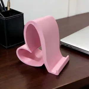 1PC 3D Printed Heart-Shaped Phone Stand, Pink, Smartphone – Universal Tablet Holder Desktop Organizer, Perfect Mother’s Day & Easter Decorative Gifts for Her, Ideal for Home & Office Use