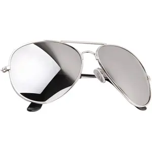 Aviator Sunglasses Full Mirror Lenses Silver Metal Frame UV400 Protection