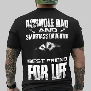 Father's Day - Assh0le Dad and Smartass Daughter Best Friend For Life Shirt, Top Menswear, Cotton Tee Shirt Casual Streetwear, Dad Shirt, Fathers Day Gift Ideas, Personalized Gift For Dad,Gift for Husband, Unisex Womenswear Short