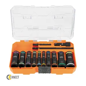 Klein Tools 65239 Flip Impact Socket Set, SAE and Metric, 13 Pc. Klein Tools 65239 Flip Impact Socket Set, SAE and Metric, 13 Pc.