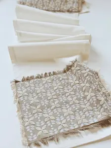 Patina Vie Ivory/Natural Embroidered Table Runner