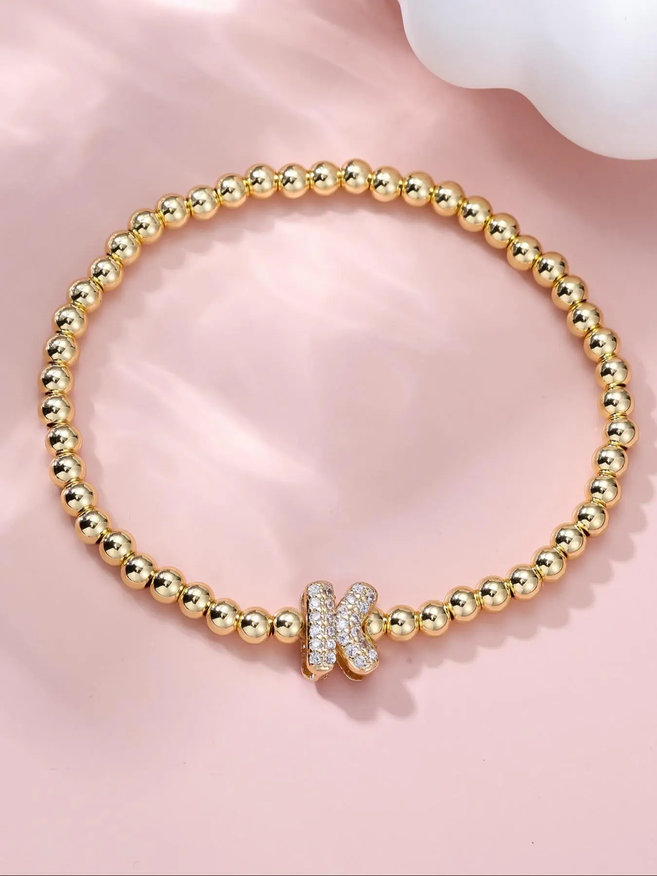 Rhinestone Decorated Letter Design Beaded Bracelet, Fashionable Bracelet, Fashion Jewelry for Party, Daily Clothing Decor, Trendy All-match & Exquisite Jewelry for Birthday Gift, Letter Link Bracelet, Trendy Jewellery Accessories, Bead Bracelets