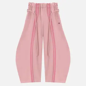 StripeSuperBaggySweatpantsOversizedBarrelPantsVintageWideLegElasticWaistLanternTrouserUnisex