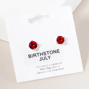 Small Red Stud Earrings | July Birthstone Earrings | Little Girl Earrings | 615904
