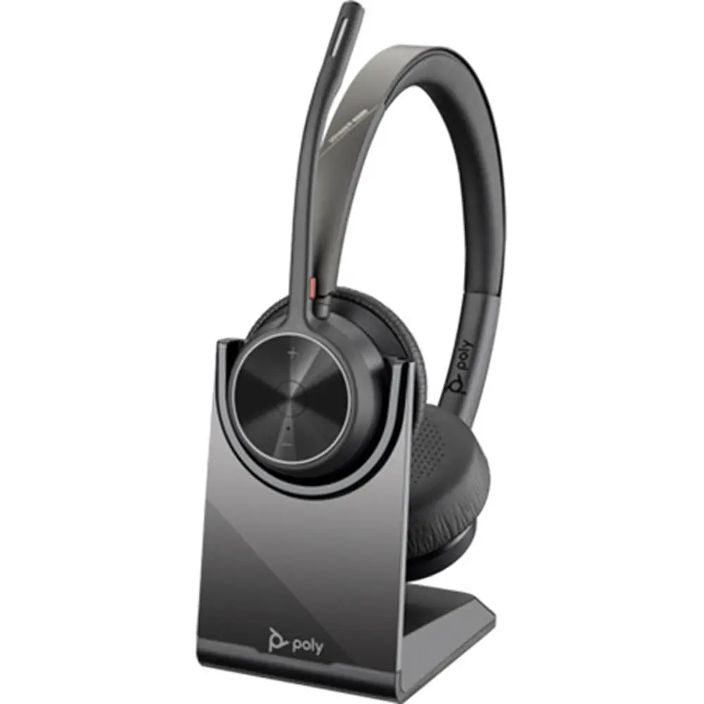 Poly Voyager 4320 Bluetooth Stereo Headset with BT700 USB-C Dongle and Charging Stand