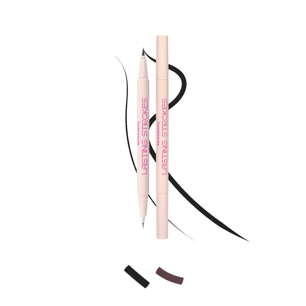 Lasting Strokes Liquid Eyeliner - Black Dual-Ended Tip for Bold & Precise Lines Waterproof Long-Wearing Formula Quick-Drying Smudge-Proof