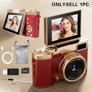 2.4 Inch Flip Screen Selfie Camera, 1080P Full HD Digital Camera with Flash and Filters, 48mp Portable Vlogging Camera for Short Videos and Travel