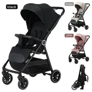 Lightweight Baby Stroller, All-Round Stroller for Babies 0-3 Years Old: One-Click Fold, Zippered Extended Sun Canopy, Only 11.68 lbs, Features Large Storage Basket,  Suitable for Travelling