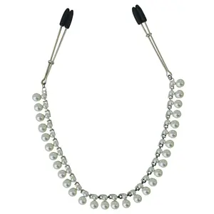 Midnight Pearl Chain Nipple Clips